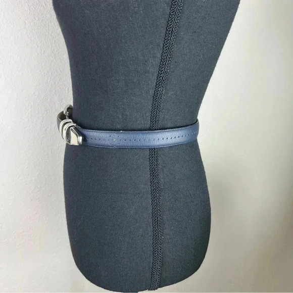 ESCADA Women’s Vintage Navy Blue Silver Buckle Belt Size 2 - Picture 2 of 16